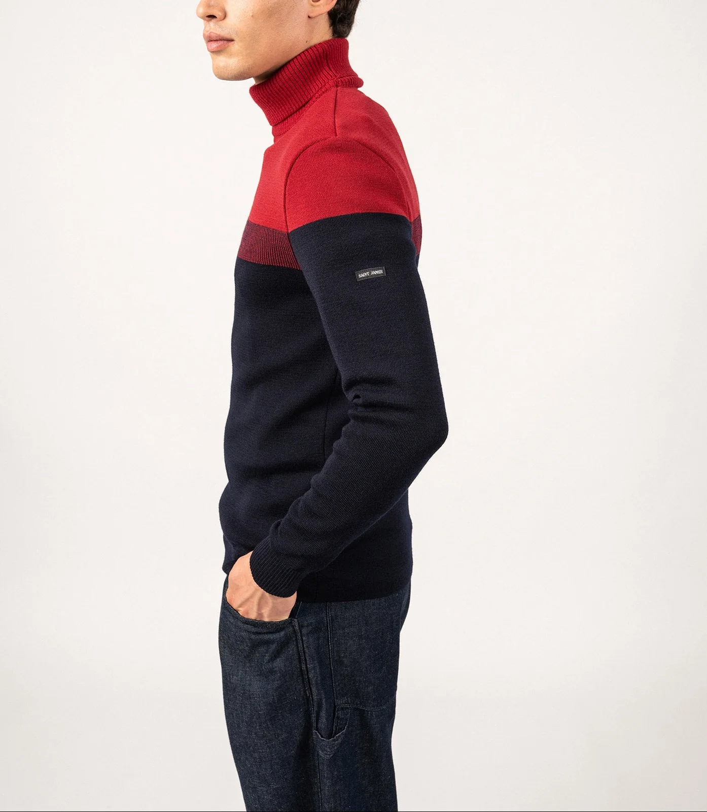 Pullover mit Rollkragen Bicolor BRETAGNE ROULE