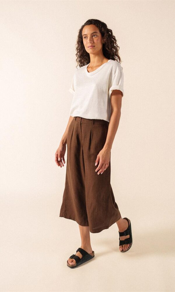 Hose 7/8 aus Leinen CHLOE