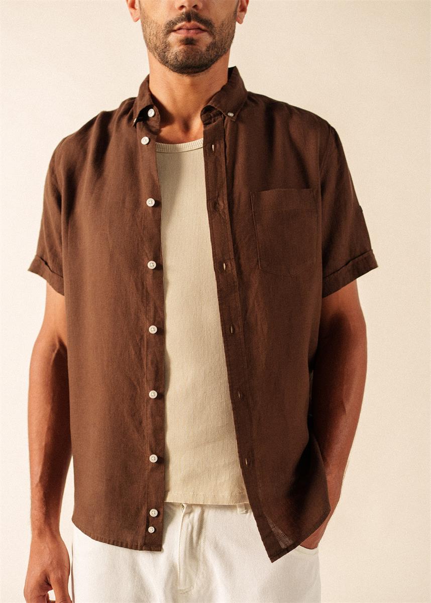 Hemd kurzarm aus Leinen CLEMENT