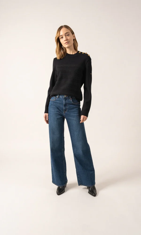 Pullover im Marinestil mit Goldknöpfen GALA