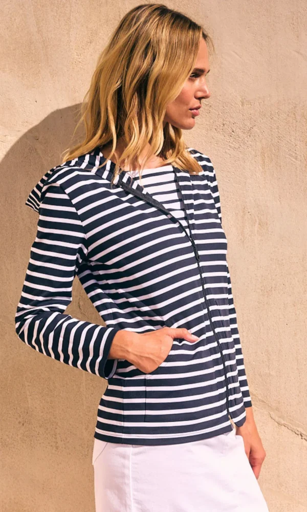 Kapuzenjacke aus Anti-UV Microfaser-Jersey PLOUGASTEL