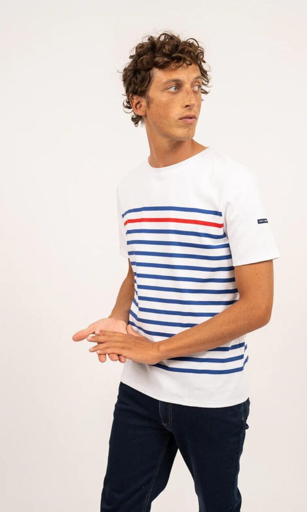 Marinière kurzarm Unisex NAVAL RAYE ROUGE